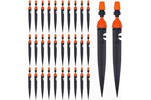 Tesmotor Lot de 40 systèmes d'arrosage Goutte à Goutte et Jet d'eau Double Fonction - Kit d'irrigation Goutte à Goutte - Connecteur pour Tuyau de 4 mm/7 mm