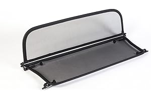 TIEF TECH GermanTuningParts Windschott für Mini Cabriolet R52/R57 (2004-2016) - Klappbar - mit Schnellverschluss – Schwarz | Windabweiser | Windblocker | Wind Deflector