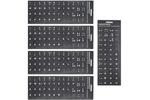 NIANOPKM Kit d'autocollants de Clavier 5 pièces pour Conversion de Disposition Italienne, Autocollants de Clavier, Clavier Standard, Clavier d'ordinateur Portable, Touches Apple (Noir)
