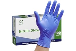 COMFY PACKAGE Guantes de nitrilo desechables sin polvo [paquete de 100]