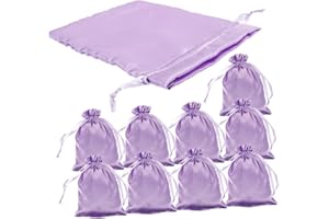 Healvian 10Pièces Sac à Perruque Satin Sacs de Rangement pour Perruques avec Cordon Serrage Sac Portable pour Extensions de Cheveux Organisateur Élégant et Pratique