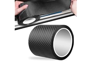 JINSION Carbon Folie Auto Einstiegsleisten Schutz,3 Meters X 10 CM Carbonfolie,Autofolie Carbon,Einstiegsleisten Kohlefaser Aufkleber,Carbon Fiber,Einstiegsleisten Kantenschut für die meisten Autos