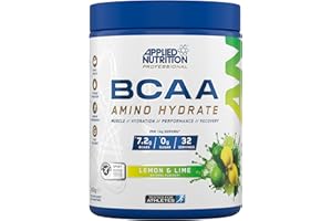 Applied Nutrition BCAA Powder - Branched Chain Amino Acids BCAAs Supplement, Amino Hydrate Intra Workout & Recovery Energy Drink (450g - 32 Servings) (Lemon & Lime)