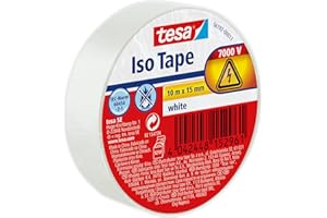 Cinta aislante tesa en PVC (10 m x 15 mm) color blanco