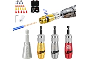 LIEBERWELL Pelacables para Taladro, Herramienta Pelacables 4 en 1 y Juego de Conectores Giratorios para Cables, Pelacables Profesional para Electricista, Herramienta Pelarcables con Tuercas para Conectores