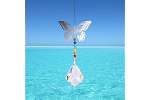 GVIVEJ Arcobaleno Cristalli Decorativi, Farfalla Cristallo Arcobaleno, Acchiappasole Cristallo Pendenti, per Tendaggi, Finestre, Pareti