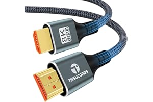 Thsucords Cable HDMI 8K 4K 0,5M, Alta Velocidad HDMI 2.1 8K@60Hz, 4K@120Hz 144hz 48gbps compatible con Roku/PS5/HDTV/Blu-Ray/Televisión