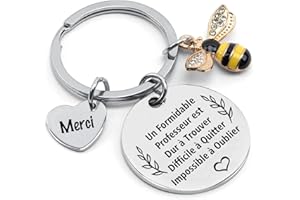 LUODAN Cadeau Maîtresse Cadeau Professeur Atsem Porte-clés en Acier Inoxydable argenté,pour Maîtresse Atsem Professeure,Porte-clés avec inscription pour la fête des enseignants