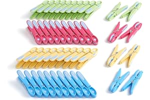 culiclean – Mollette per Bucato – 48 Pezzi – Design Fiore – Mollette Panni Resistenti – Antisegno per Bucato – Colori Assortiti – blu-giallo-verde-rosa