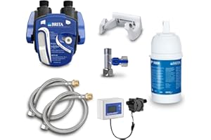 AORA Neues Wasser Group Set Filtri Acqua Sotto Il Lavello - Cartucce Filtro Acqua Brita, Testa Filtro Brita, Tubo, Adattatore Per Valvola Angolare, Indicatore Di Cambio Filtro Orologio Ad Acqua Digiflow
