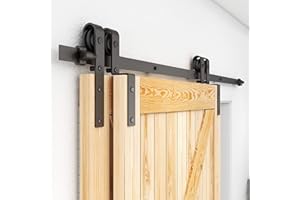 ETIASQSA 305CM/10FT Bypass Quincaillerie De Porte Coulissante Kit Porte Coulissante Rail pour système de quincaillerie à double porte