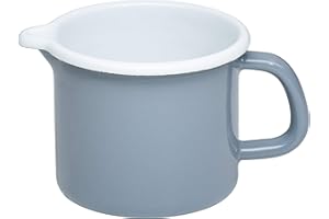 Generisch Riess 0039-065, casseruola con beccuccio 10 cm, 0,75 l, Pure Grey, acciaio smaltato, grigio, 0,324 kg, diametro 10 cm, 0,75 litri, 16,3 x 11,3 x 10 cm