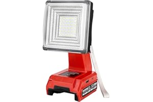 Adisipsoarin Cordless LED Work Light for Milwaukee M18 18V Battery, 25W LED Floodlight with USB-A&USB-C 2.1A Fast Charging Ports for Jobsite,Car Repairing,Camping,Emergency(Battery not Included)