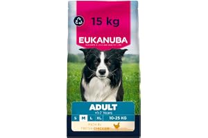 EUKANUBA Life Care Mellanfoder för vuxna hundar 1 till 7 år, rik på färsk kyckling, behåller optimal vikt, L-karnitin, Omega 3&6, FOS, utan färgämnen, konstgjorda smaker eller GMO - 15 kg