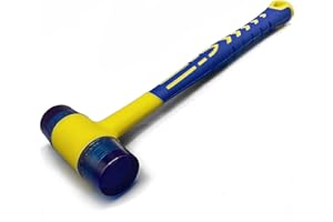 KAIHAOWIN Gumowy Młotek, 30mm Mały Młotek, Miękki Młotek Dwustronny z Ergonomiczną Rączką z Tworzywa Sztucznego i Powłoką Antypoślizgową Do Biżuterii, Rzemiosła Skórzanej, Stolarskiego