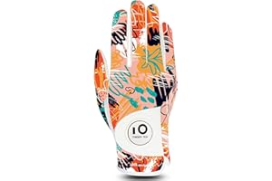 FINGER TEN Gants De Golf Femme Main Gauche Droite Motif imprimé poignée Marqueur De Balle Pack， Gant Durable Respirant Doux Taille S M L XL Sport