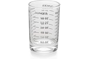 MISS VETTY Measuring Cup Shot Glass 3 Ounce/90ML Liquid Heavy High Espresso Glass Cup (Black)