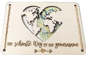 Woodland Mail Hochzeitsgeschenke aus Holz mit detaillierter Gravur - Geldgeschenk Hochzeit