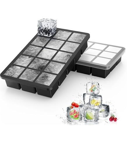 Grandi Stampi per Cubetti Di Ghiaccio in Silicone, Confezione Da 2