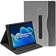 Junfire Universal Case for 10-11 Inch Android/IOS/Windows Tablet, Leather Flip Protective Cover with Multi-Angle Stand Pocket Pen Holder for 10" 10.1" BYYBUO/HiGrace/GOODTEL/Blackview/PRITOM, Grey