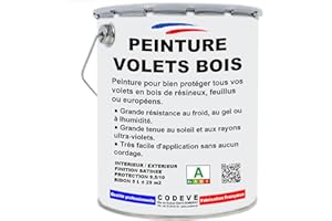 CODÈVE BOIS Peinture Volets Bois - Codeve Bois/Ral 9010 - Blanc Pur - 20 - Intérieur/extérieur - Pour La Protection De Votre Volet, Persienne, Fenêtre, Portail Bois.