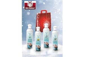 Camylle - Asortyment Velours de Spa prezentuje się w doskonałej torbie Camylle z czterema butelkami: 1 x 250 ml Luxe - 1 x 250 ml kajak / cytryna - 1 x 250 ml lawenda - 1 x 250 ml polinezja