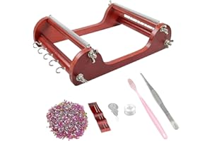 harayaa Kits de métier à Tisser de Perles en Bois, Machine à Tricoter, Démarrage de Tissage de Perles, Accessoires pour Collier à Faire soi-même (26cmx20.5cm)