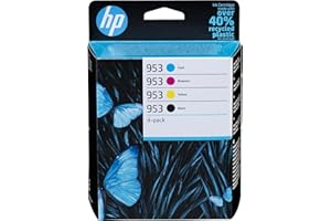HP 953, Pack de 4 cartouches d'Encre Originales, 6ZC69AE, Noir, Jaune, Cyan, Magenta