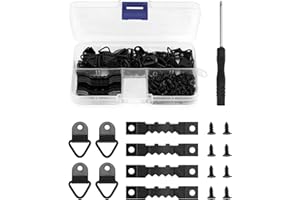 QWORK® 251 sztuk wieszaki na zdjęcia, haczyki na zdjęcia, wieszaki na zdjęcia, wieszaki na ramki na zdjęcia ze śrubami dla rodziny biurowej (czarne)