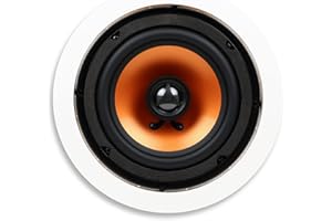Micca M-6C 2-Way in-Ceiling Round Speaker, 7.6" Cutout Diameter, Whole House Audio, Home Theater, Indoor or Covered Outdoor, 6.5" Woofer, 1" Tweeter, White, Paintable, Each