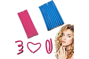 ANQFZQE Flexi Rods for Hair,20 Pcs Foam Hair Rollers Heatless Curlers for Long Medium Short Hair,Bendy Hair Rollers for Sleeping, Styling,Salon DIY（Blue Pink）
