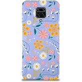 PrintiFy Xiaomi Redmi Note 9 Pro Compatible Launch Case Floral Design Inside Velvet Cover-lila