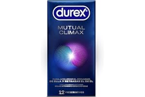 Durex Preservativos Mutual Climax, para acelerar el orgasmo de ella y retrasar el de él, 12 condones