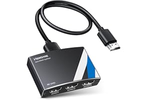 4K HDMI Splitter 1 in 3 Out mit 2.6 Ft HDMI Kabel, NEWCARE Hdmi Verteiler [Mirror Only] Unterstützt 4K@30HZ, 1080P, 3D, HDR, HDCP, Doby, hdmi Splitter für Xbox PS5 Fire Stick Roku Blu-Ray Player DVD