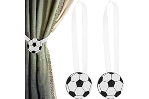 DECHOUS Football Curtain Tiebacks Decorative Rope Curtain Holdback Soccer Curtain Holdback Boy Girl Room Drapery Tie Backs Drapery Holdback For Nursery Room 2pcs
