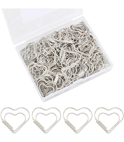 100 Graffette A Cuore In Metallo Dorato - Per Ufficio, Scuola E Regali