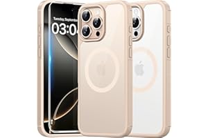 TAURI 3 w 1 do iPhone 16 Pro Etui 6.3" z 2 Sztuki Szkło Hartowane Ochraniacz Ekranu, Kompatybilny z MagSafe, Nieżółknącą Odporny na Magnetyczna Obudowy - Ciemne Złoto