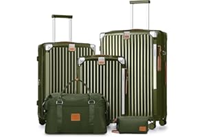 Joyway Set de 5 Valises, Ensemble Bagages Rigide en ABS+PP, Capacité Extensible 25%, avec Porte-Gobelets, Roues Antiglisse à 360° y Serrure TSA Idéal pour Les Familles ou Les Longs Trajets