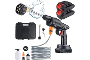 TBRFP Cordless Pressure Washer - 12V Portable 2PCS 4500mah Battery-Powered High Pressure Cleaner with 6-in-1 Nozzle, Handheld Water Spray Gun for Car, Home, Garden, Fence & Driveway Cleaning