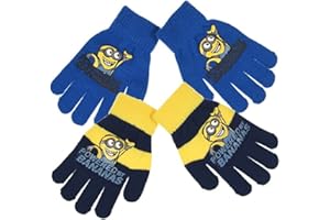 Lote de 2 pares de guantes infantil Los Minions 3 negra talla única (3/8ans) azul azul/amarillo Talla:talla única