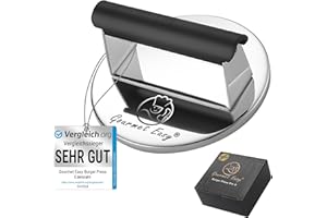 Burgerpresse Edelstahl | Burger Smasher mit hitzeresistentem Griff | Spülmaschinenfeste Burgerpresse | Professionelle Patty Presse perfekt zum Grillen/Braten von Fleisch | Smash Burger Presse
