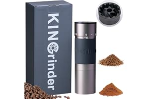 KINGrinder K 4 - Macinacaffè manuale a mano, 240 impostazioni di macinatura regolabili, per Aeropress, French Press, Drip Coffee, Espresso con consistenza di montaggio, macinino conico rivestito con