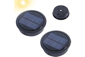 HUIKUANGEU Solarleuchten Ersatzteile,2 Stück 10.5cm Solarleuchten Ersatz Top mit LED,Solar Ersatzdeckel,Ersatz Solarmodul für Gartenleuchten,Wasserdicht Solar Ersatzdeckel,für Solarlampen Laterne Deckel Garten