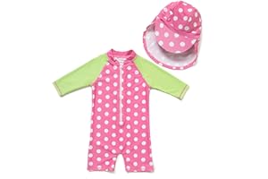 BONVERANO Bañador Bebé Niña Manga 3/4 UV 50 + Bañador Enterizo