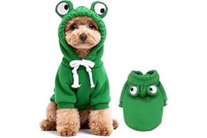 TENHCREEK Disfraz Perro Navidad, Sudadera con Capucha para Disfraz Navidad Perro Gato, Traje Navidades Perro de Gato Motivo de Rana,Aptos para Mascotas Pequeñas, Medianas y Grandes L