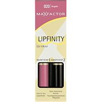 Max Factor Lipfinity Lippenstift – 020 Angelic, 2er Pack, Lang Anhaltend & Mit Pflegendem Topcoat
