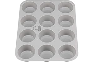 Backefix FLEXI 12er große Muffinform Silikon für 12 Muffins je 6,5cm und 3cm hoch | antihaftende Muffinformen Silikon, deutscher Standard, BPA frei | grosse Silikonform Muffins 12, spülmaschinenfest