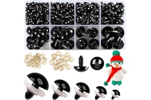 TANXAN 142 Pcs Safety Eyes for Crochet Toys | 5 Sizes (6mm-12mm) | Durable Plastic Eyes for Amigurumi, DIY Crafts | Easy-Install Washers for Secure Fit | Perfect for Crafters, Parents, Toy Makers