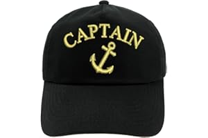 4sold Garçons Hommes Femmes 100% Coton Yachting Casquette de Baseball Inscription Inscription Capitaine de Baseball Sun Chapeau D'été Noir Or