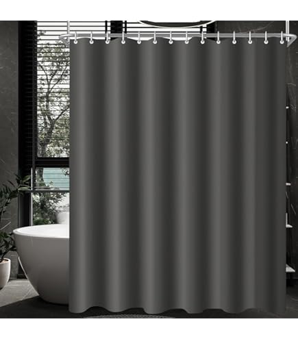 KS Handel 24 Textile Shower curtain Uni BLACK 240 x 230